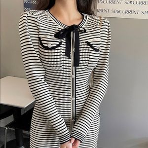 striped slim dress